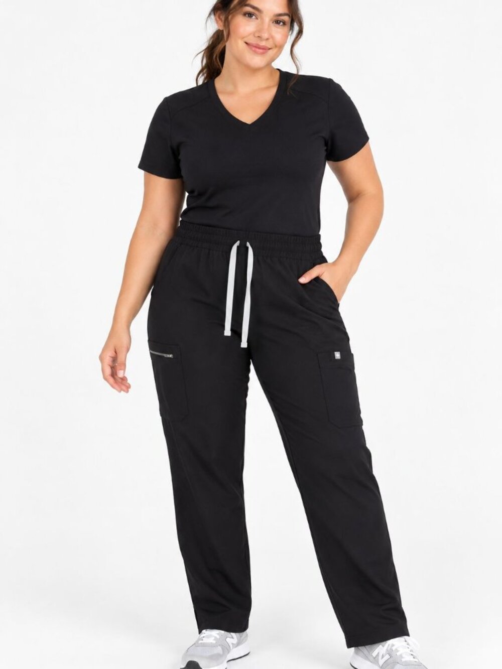 Figs Scrub Pants Black Size L Cargo Jogger Medical Nurse Uniform